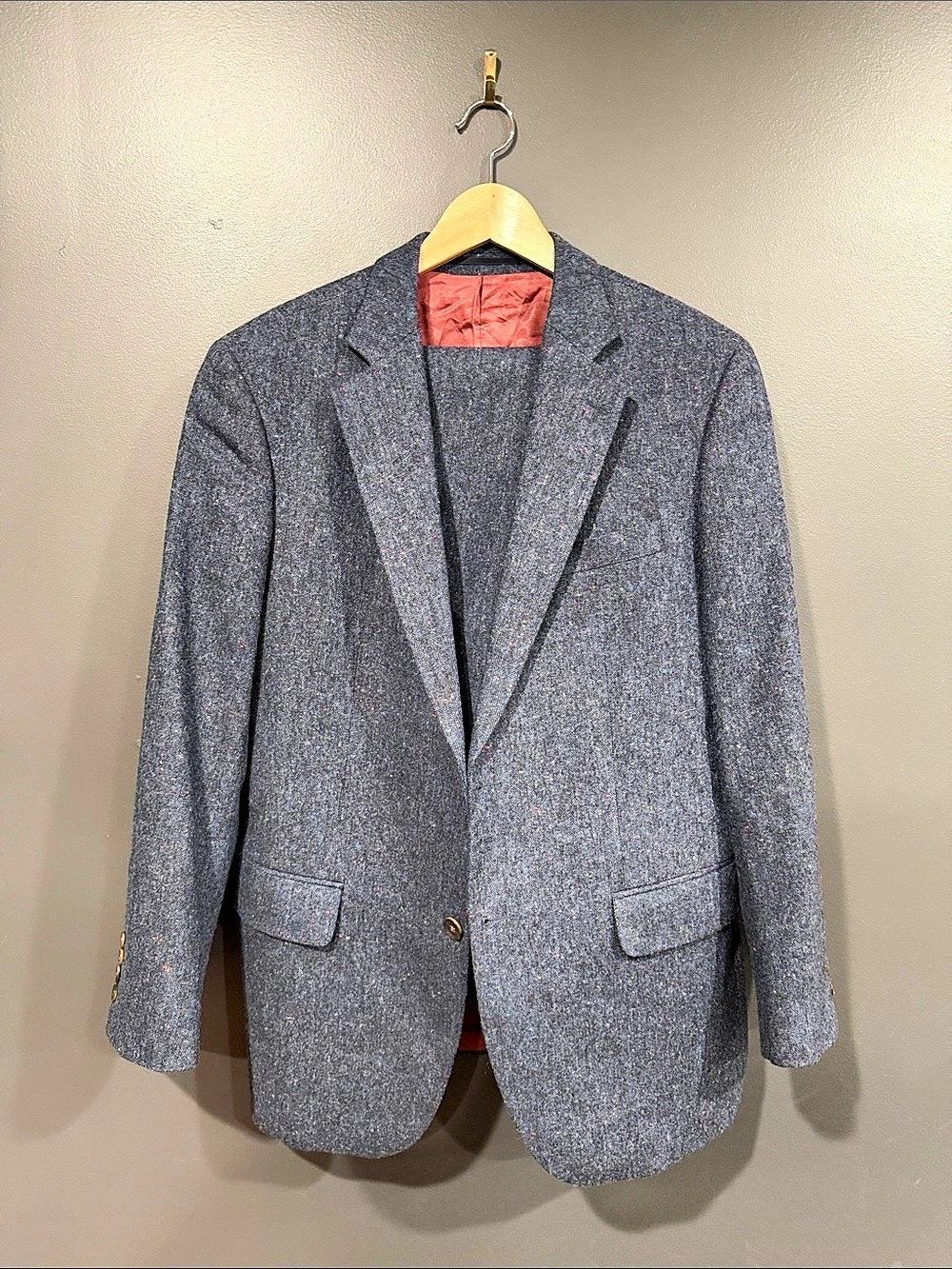 Oliver Wicks Grey Donegal Tweed Wool & Cashmere Suit
